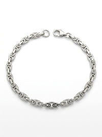 Pulsera de oro blanco 14K con eslabones calados y con acabado diamantado Mod LM5302 - 18 cm