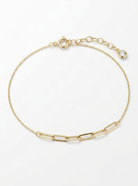 Pulsera de oro 10k diseño de eslabón 5917 - 18 cm