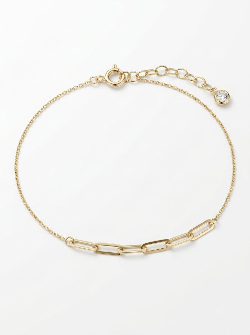 Pulsera de oro 10k diseño de eslabón 5917 - 18 cm