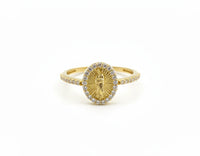 Anillo Virgen de Guadalupe en oro 14k con circonias Mod. 7018