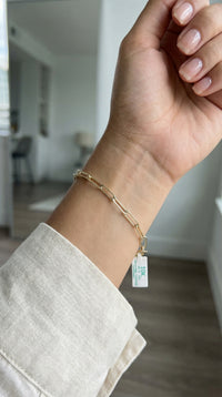 Pulsera de oro 10k tejido clip Mod. 2852Y -18 cm