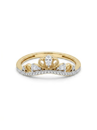 Anillo de oro 14k diseño de corona con diamantes naturales Mod LM5295