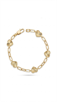 Pulsera de oro 14k con corazones Mod. 5014 - 18 cm