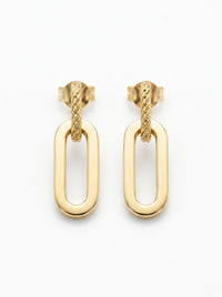 Aretes de oro 14k diseño de eslabones Mod LM5243