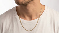 Cadena de oro 14k cubana diamantada Mod. LM5011 Caballero - 3 mm