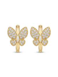 Huggies de oro 14k diseño de mariposa 5606