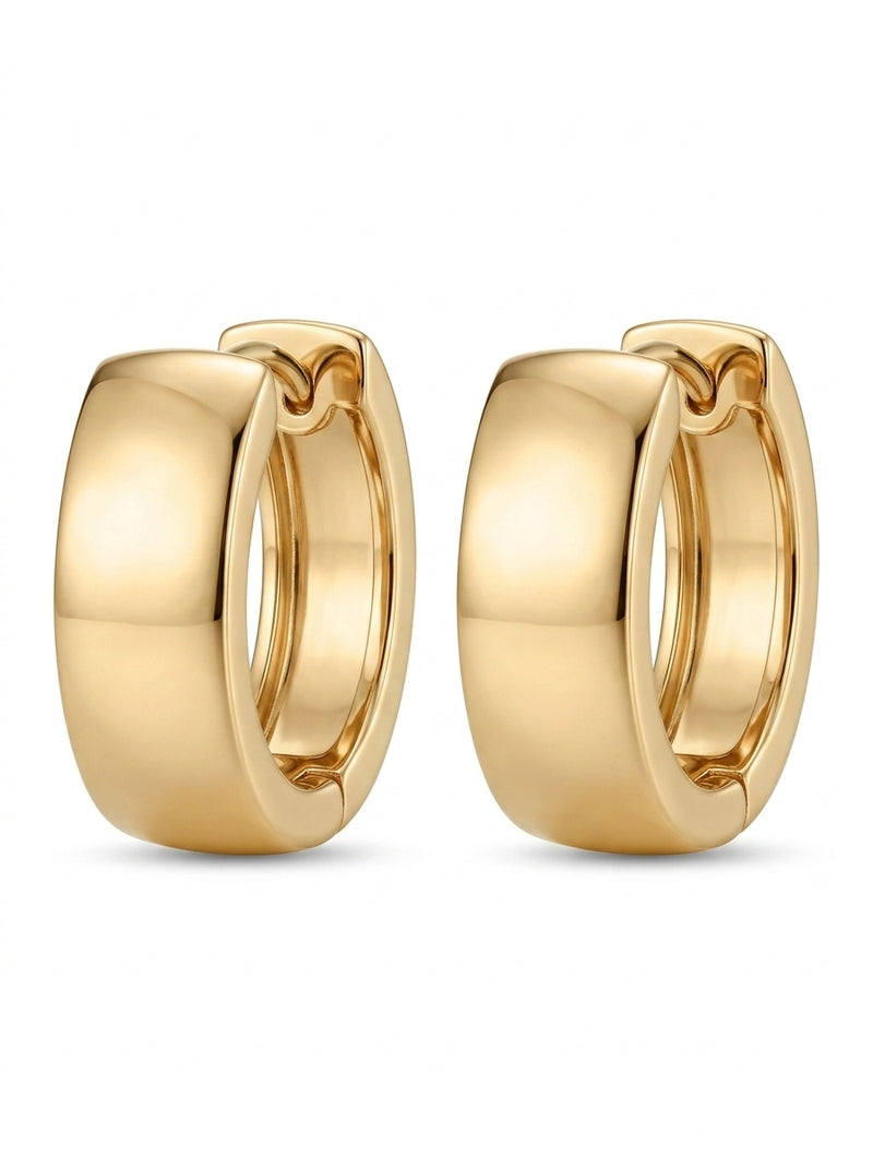 Huggies de oro 14k diseño liso 5620