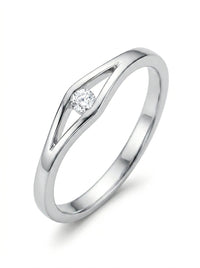 Anillo solitario de oro blanco 14k con diamantes naturales Mod 5470