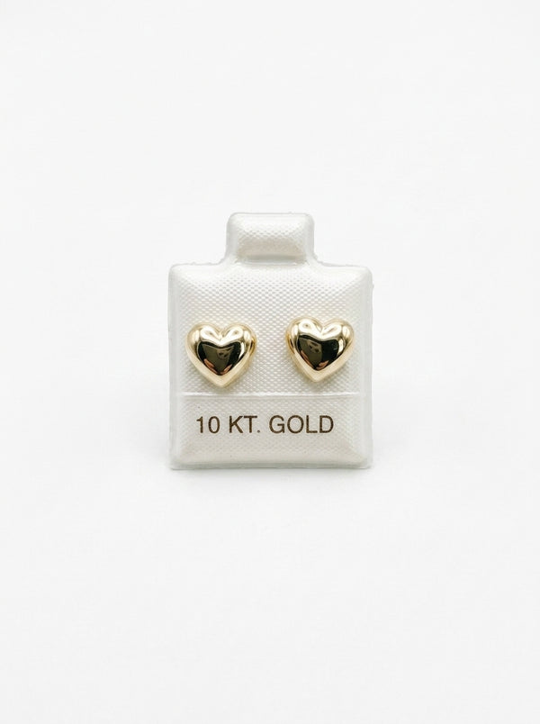 Broquel de oro 10k diseño corazón bombacho grande (de bolitas) LM5209