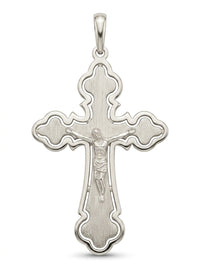 Cruz de oro blanco 14k con acabado mate Mod 5628 4.5 cm