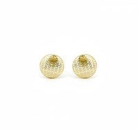 Aretes redondos calados de oro 14k
