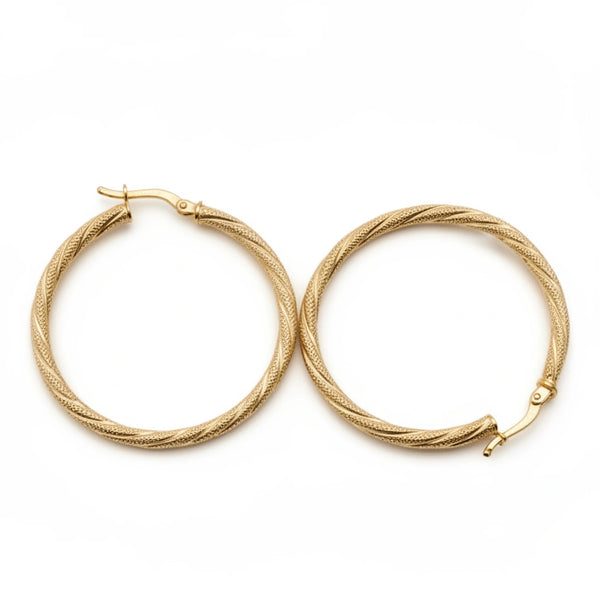 Arracadas torsales retorcidas de oro 14k Mod. L302