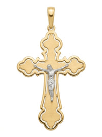 Cruz de oro amarillo 14k con acabado mate Mod 5629 4.5 cm