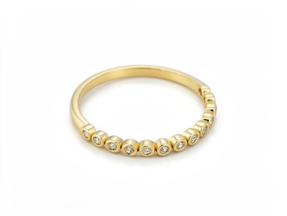 Anillo de Oro 14K con Circonias Biseladas Mod 5042