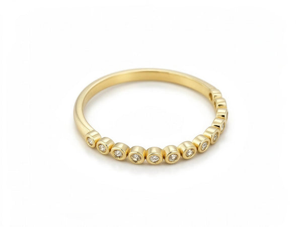 Anillo de Oro 14K con Circonias Biseladas Mod 5042