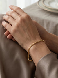 Pulsera de oro 14k diseño de cubo mod LM5151 - 18 cm