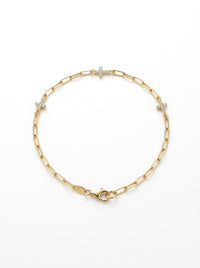 Pulsera de oro 14k diseño de cruces con paper clip Mod 5978 - 18 cm