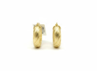 Arracadas modelo grabado italiano de oro 14k