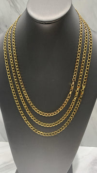 Cadena de oro 14k tejido cubano hueco mod 5819 - 5 mm
