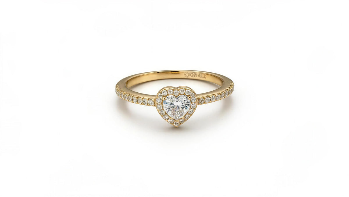 Anillo de oro 14k diseño de corazón con circonias Mod LM5104