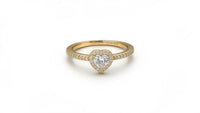 Anillo de oro 14k diseño de corazón con circonias Mod LM5104