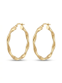Arracadas de oro 14k diseño torcido especial Mod LM5192 - 3.2 cm