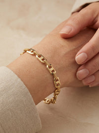 Pulsera de oro 14k tipo diseñador mod 5575 - 18 cm