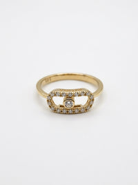 Anillo de oro 10k diseño oval inspirado en alta joyería Mod 5947