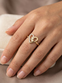 Anillo de oro 10k diseño de corazones Mod 5528