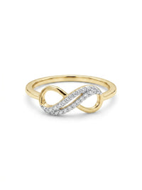 Anillo de oro 14k diseño de infinito con diamantes naturales Mod LM5294