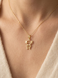 Dije de oro 14k ‎ diseño de niña LM5233- 1.4 cm