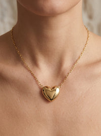 Gargantilla de oro 14k diseño de corazón inflado Mod LM5321 - 45 cm