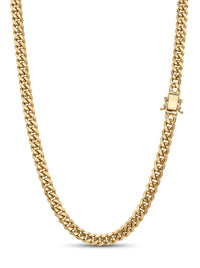 Cadena de oro 14k tejido eslabón curb hueco 5936 - 5 mm