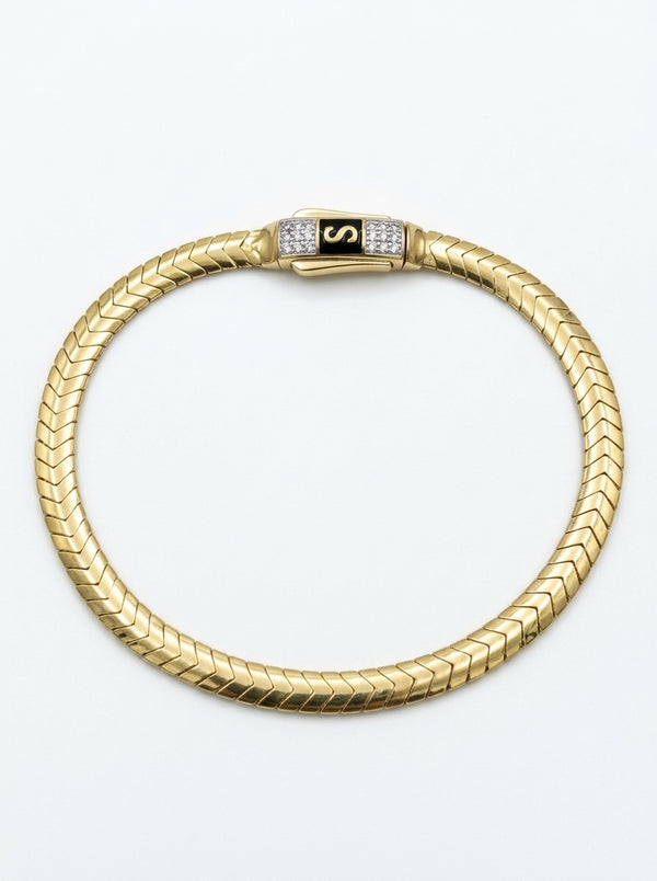 Pulsera de oro 14k diseño baby Mónaco Chain Merm 5881- 4mm