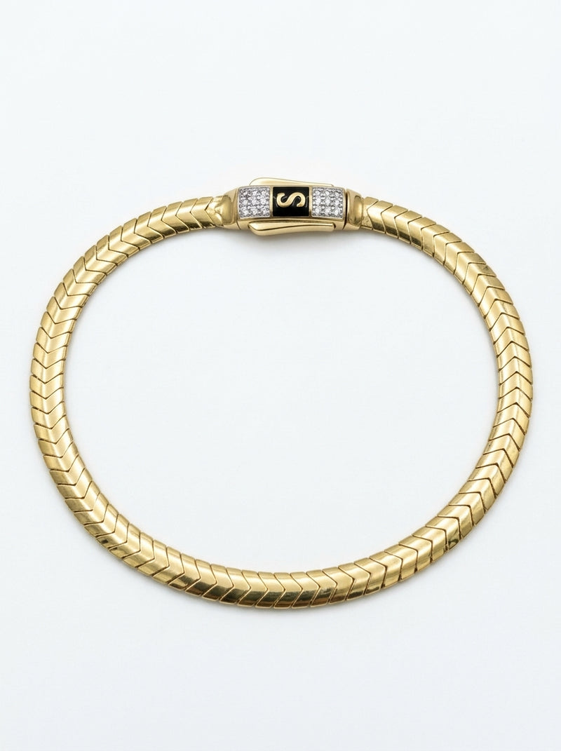 Pulsera de oro 14k diseño baby Mónaco Chain Merm 5881- 4mm