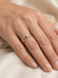Anillos de oro florentino de oro 14k diseño entrelazado Mod LM5398