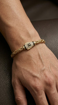Pulsera de oro 14k diseño Rey LM 5059 - 21 cm x 5 mm