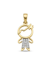Dije de oro 14k ‎ diseño de niño bicolor LM5235- 1.5 cm