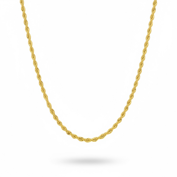 Cadena torsal de oro 14k 1 mm