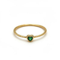 Anillo de oro 14k de corazones verde Mod 5050