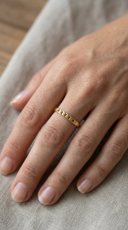 Anillo de Eslabones en Oro 14K Mod 5045