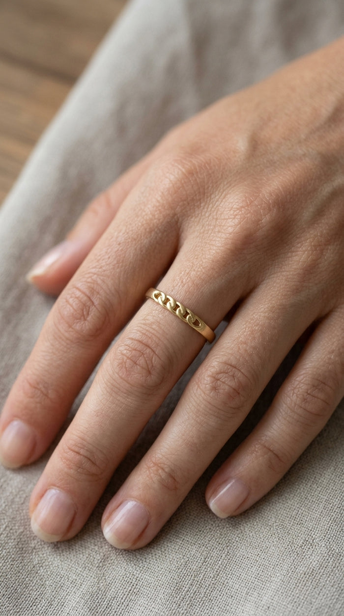 Anillo de Eslabones en Oro 14K Mod 5045