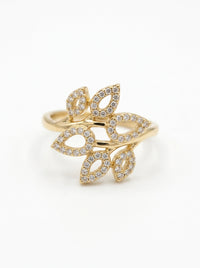 Anillo de oro 14k diseño hojas Mod 5866