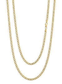 Cadena de oro 14k tejido cubano hueco mod 5821 - 4 mm