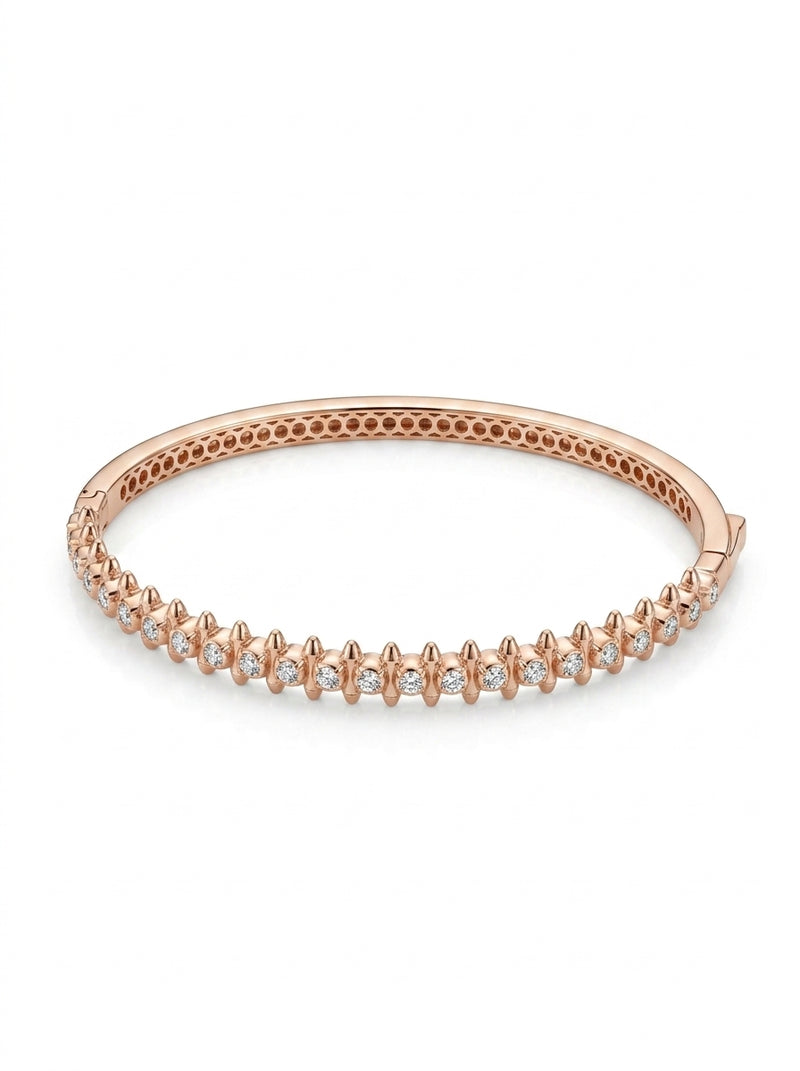 Brazalete de oro rosa 10k tipo diseñador mod 5711