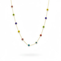Gargantilla de oro 14k con ojos turcos de 45 cm