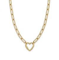 Gargantilla de oro 10k diseño broche de corazón 5164 - 45 cm