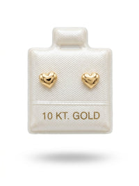 Broquel de oro 10k delgado diseño corazón bombacho mini (de bolitas) Mod 5676