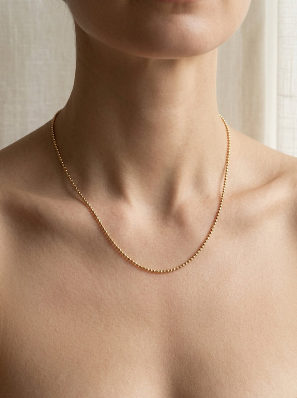 Cadena de oro 14k diseño de bolitas Mod LM5409 - 45 cm x 1 mm