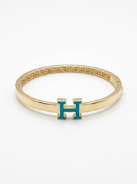 Brazalete de oro 14k tipo diseñador mod 5754 - 18 cm